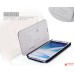 Кожаный Чехол Nillkin для Samsung N7100 Galaxy Note 2 книжка (Белый) + Защитная Пленка